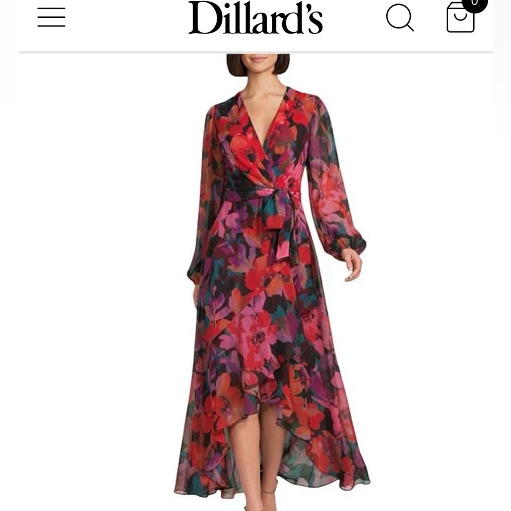 Alex Marie Vibrant Floral High Low Dress